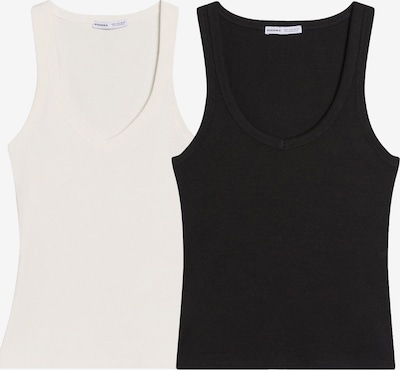 Bershka Toppi koossa XS värissä musta / valkoinen, Tuotenäkymä