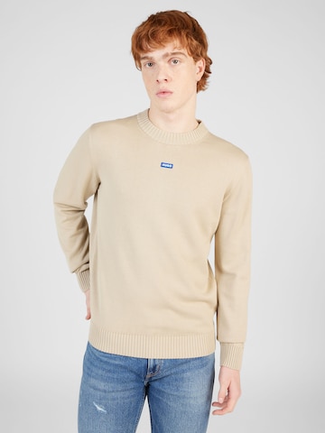 HUGO Sweatshirt 'Nedro' in Beige: front