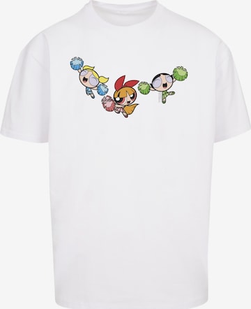 T-Shirt 'Powerpuff Girls Cheerleaders' F4NT4STIC en blanc : devant