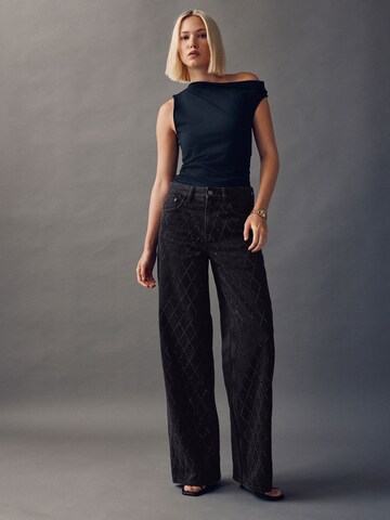 Next Wide Leg Jeans in Schwarz