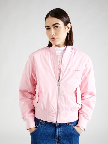 Tommy Jeans Between-Season Jacket 'CLASSICS' in Pink: front