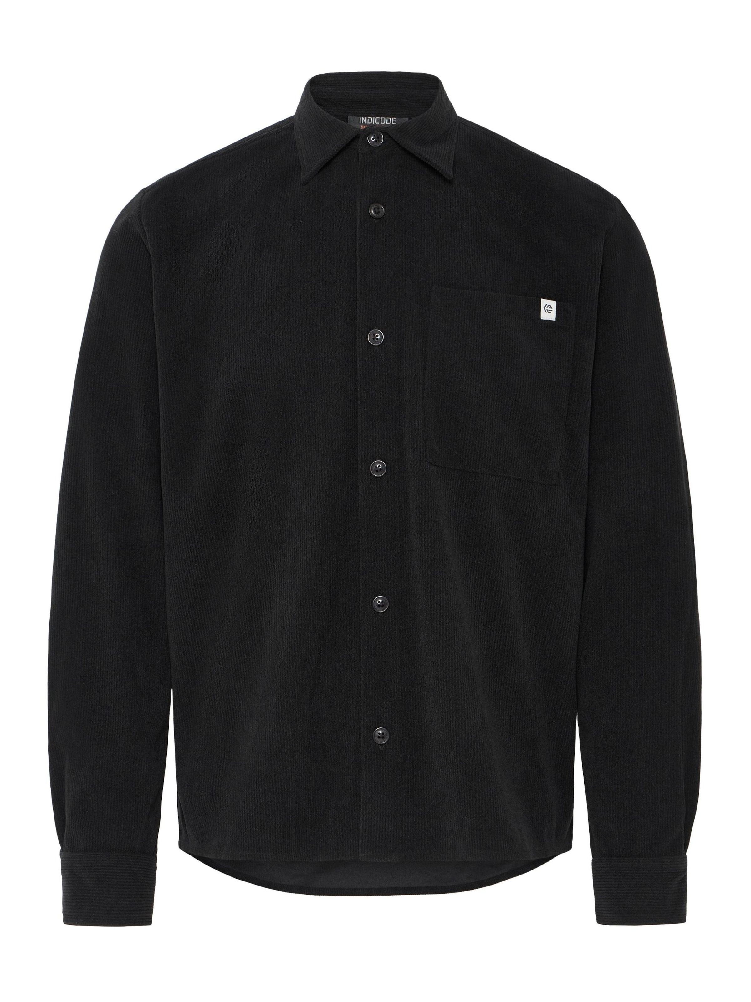 INDICODE JEANS - Ajuste regular Camisa ' IDMotoril ' en negro: frente