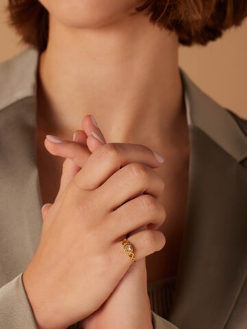 Lucardi Ring 'Weinlese' in Gold: Vorderseite