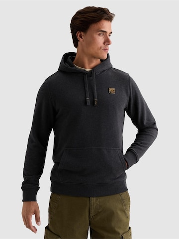 PME Legend Sweatshirt 'Hoodie with rubber badge and kangaroo pocket' i blå: forside
