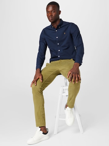 FARAH Slim Fit Hemd 'BREWER' in Blau