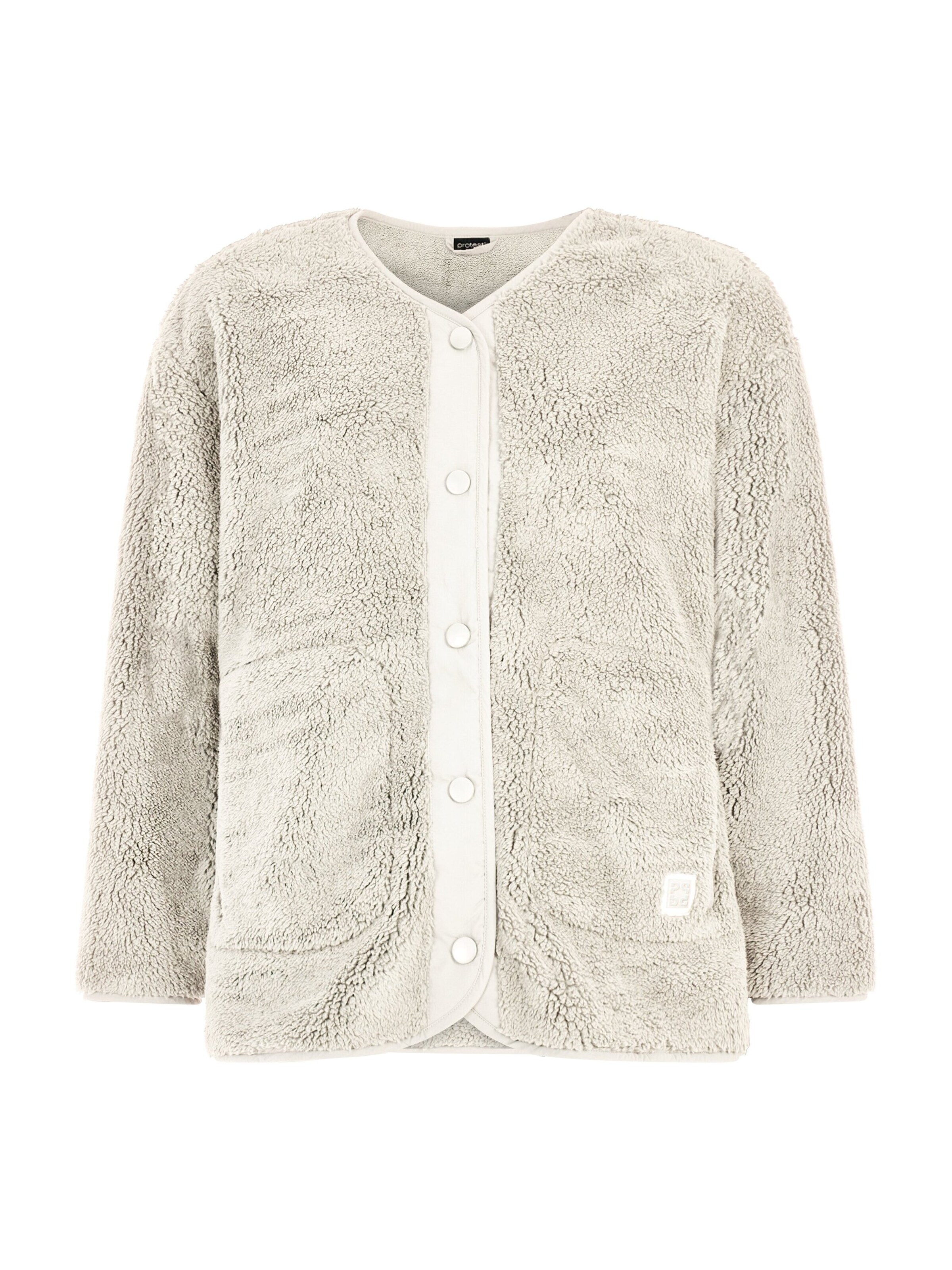 PROTEST Fleece jas 'PRTEdith' in Wit: voorkant