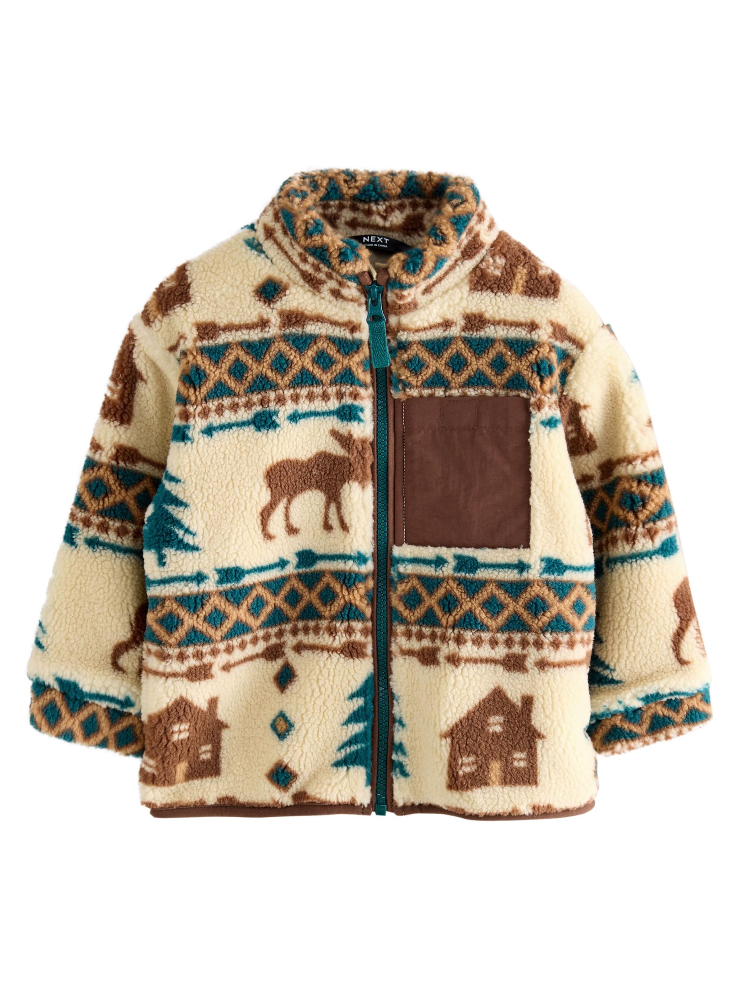 Next Fleecová mikina – hnědá: přední strana