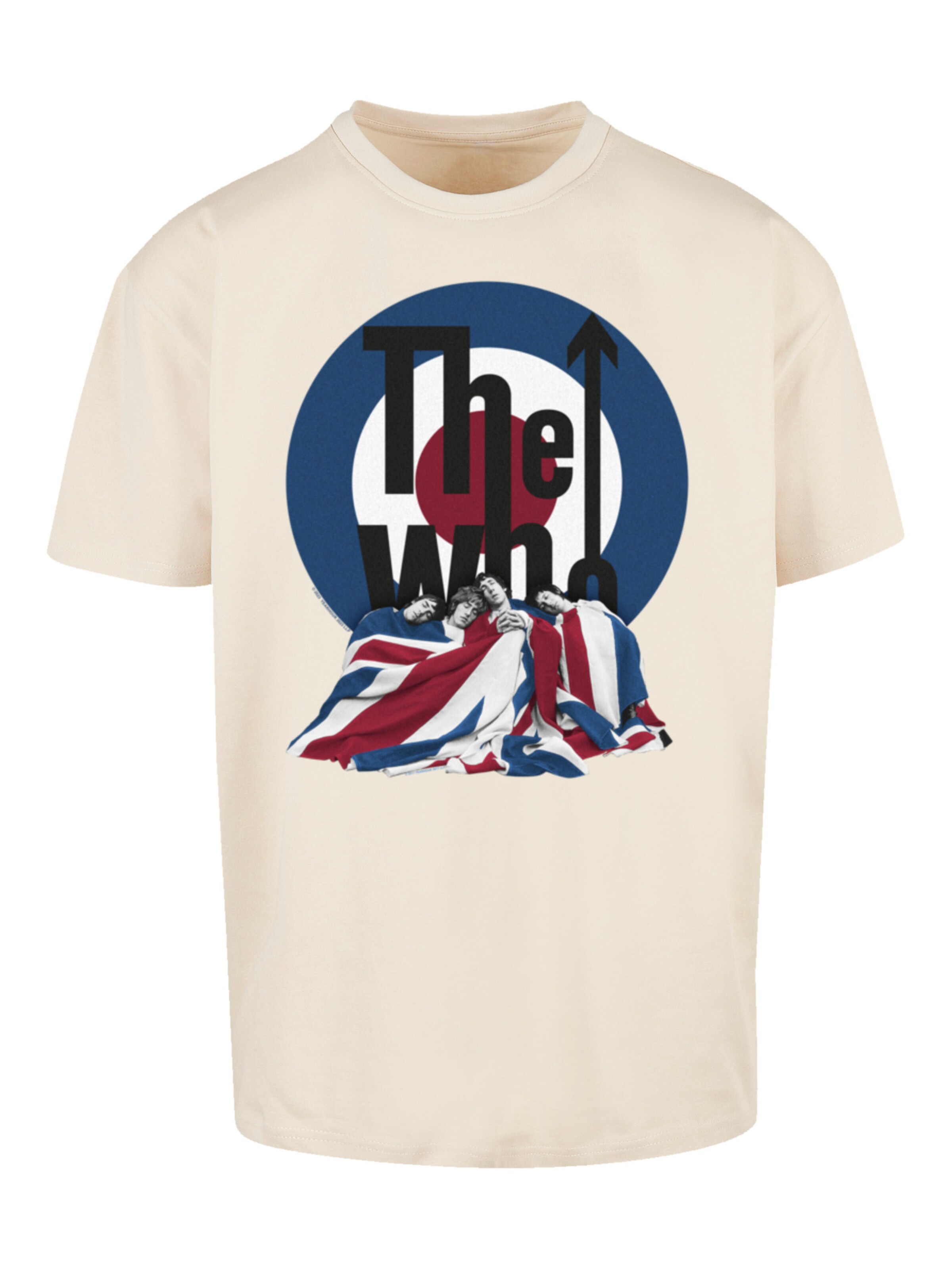 F4NT4STIC Shirt 'The Who Flag Blanket' in Beige: voorkant