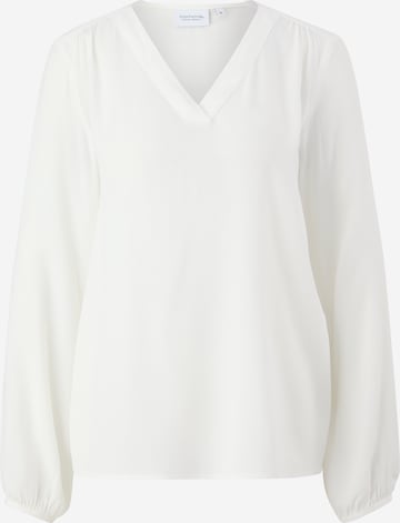 comma casual identity Blouse in Wit: voorkant