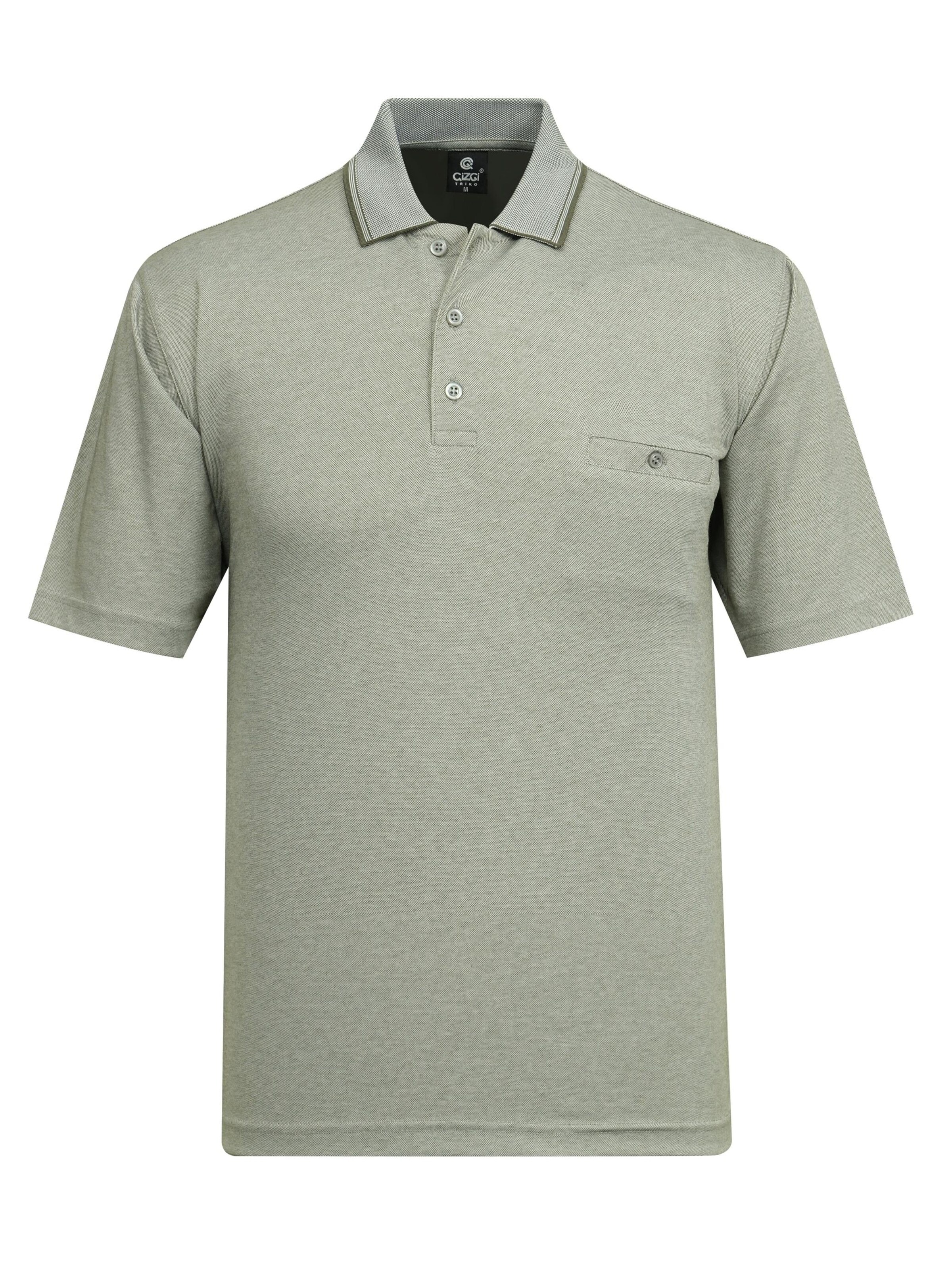 Cizgi Triko Shirt‌‌‌ in Grün: Vorderseite
