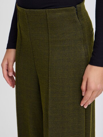 ICHI Wide Leg Hose 'Kate' in Grün