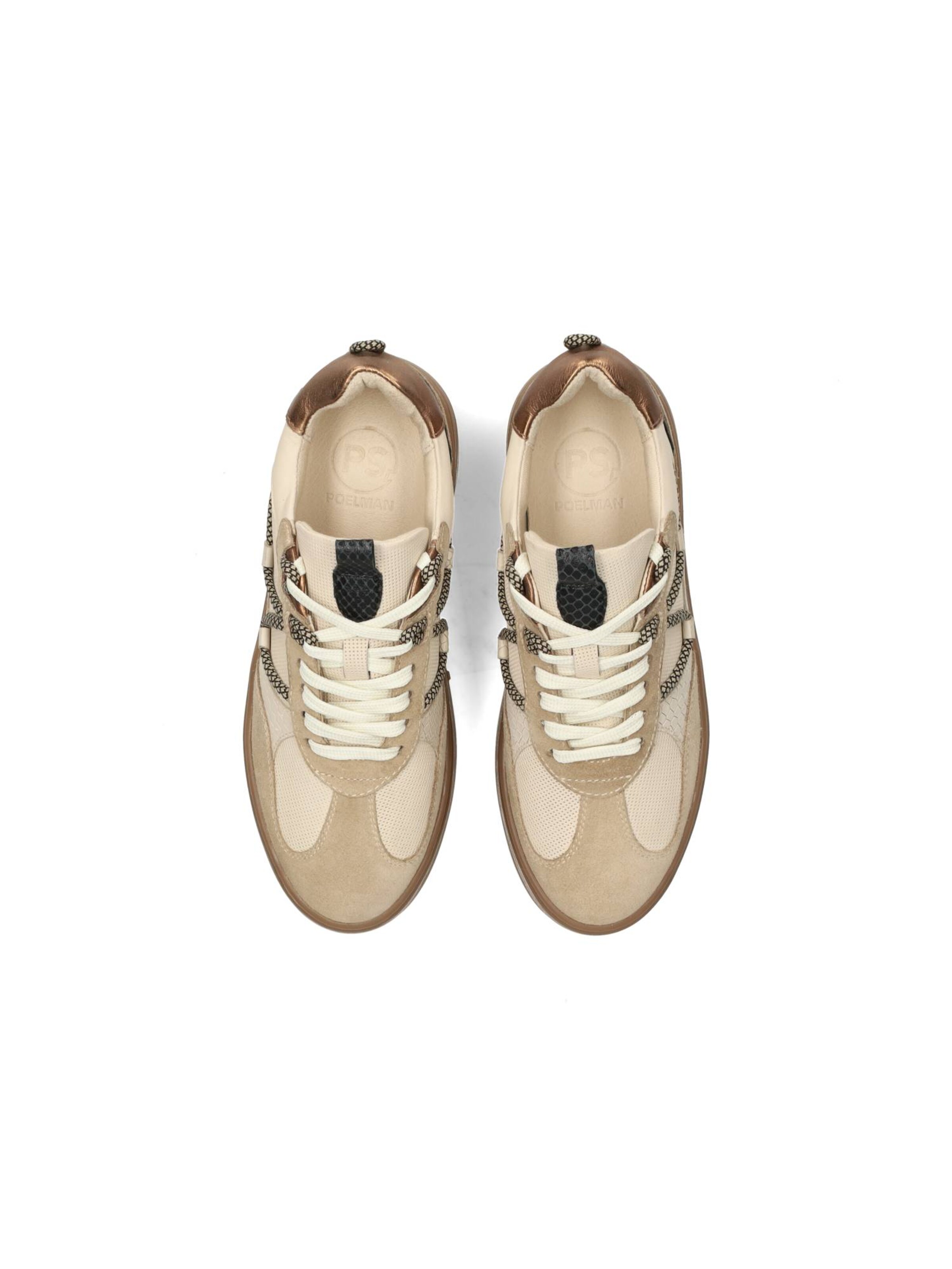PS Poelman Sneakers laag in Beige