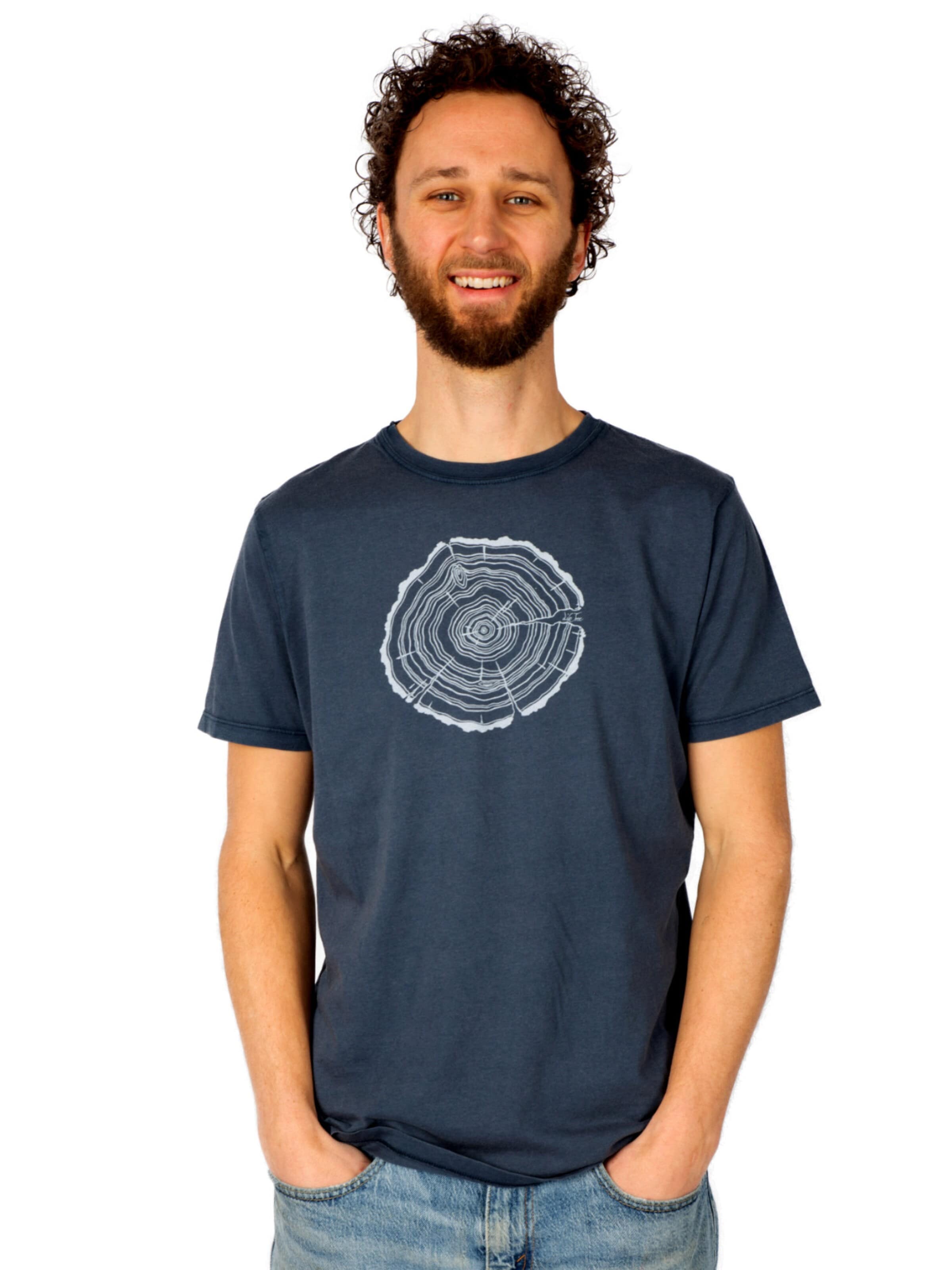 Life-Tree Shirt 'Treeslice' in Blue: front