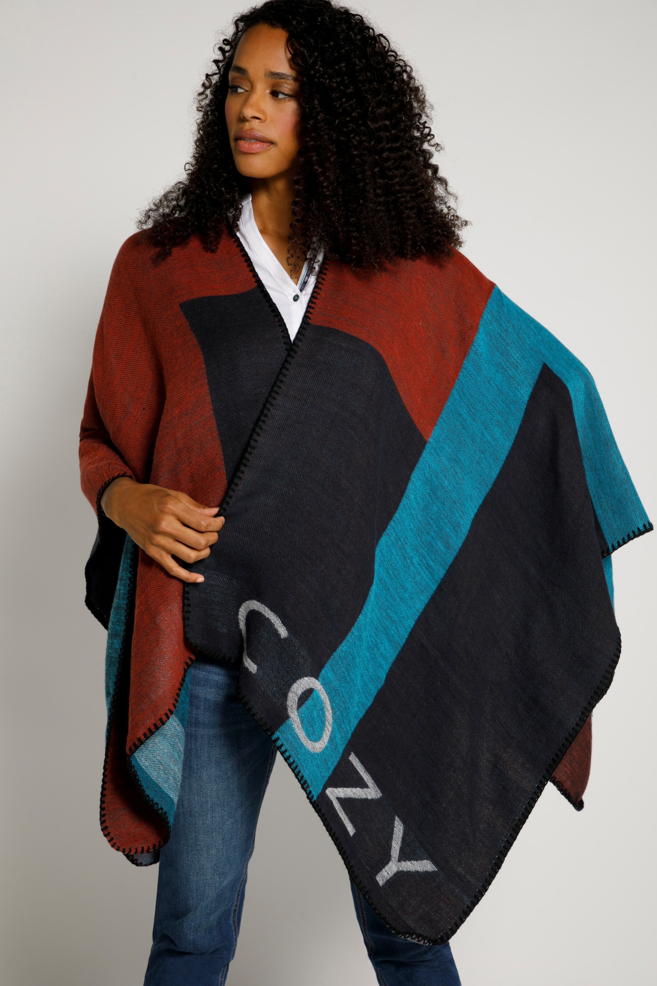 Frauen Pullover & Strick Gina Laura Poncho in Nachtblau, Rot - VV53908 Frauen Pullover & Strick Gina Laura Poncho in Nachtblau, Rot - VV53908