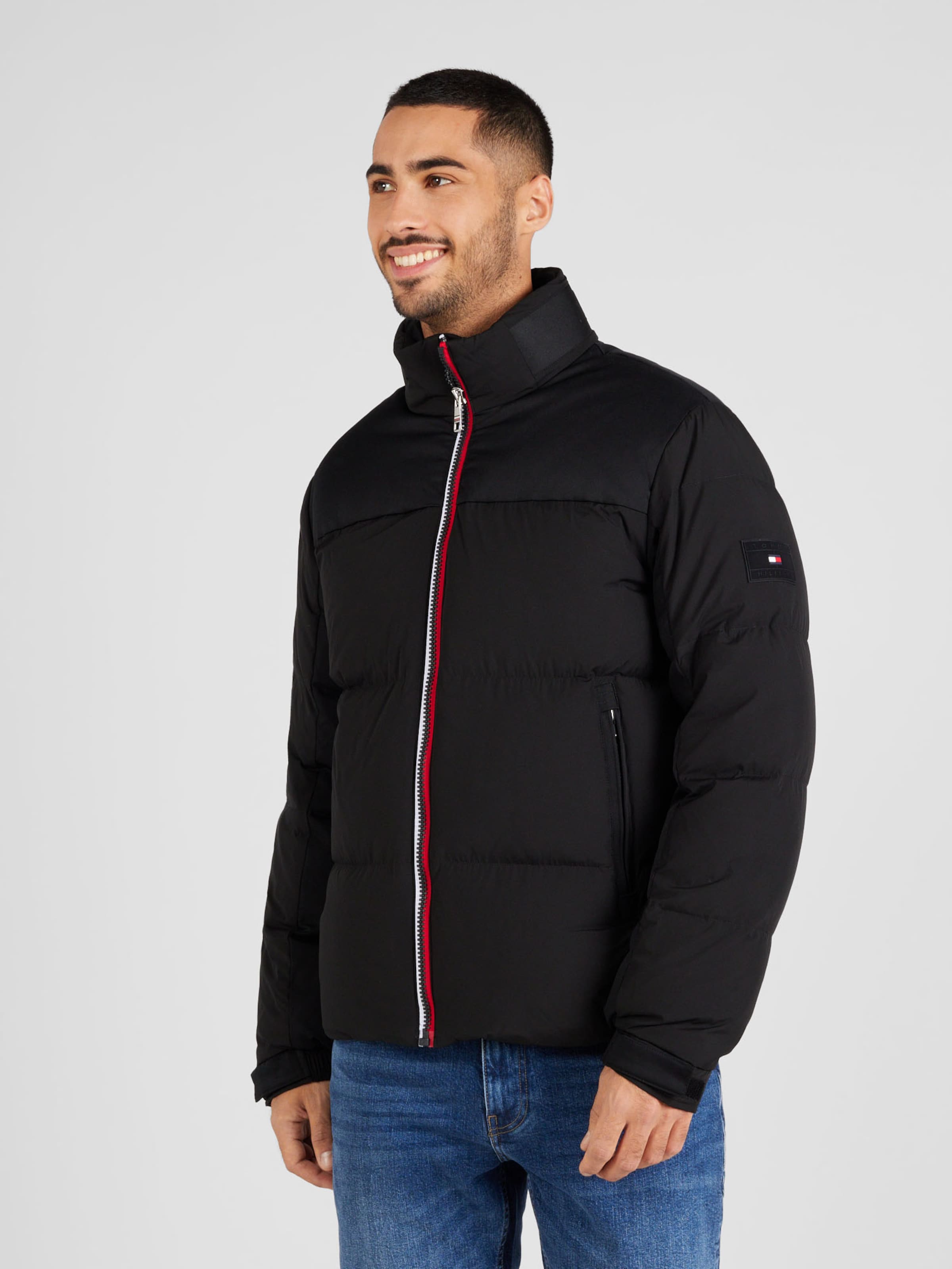 Tommy hilfiger black winter jacket deals