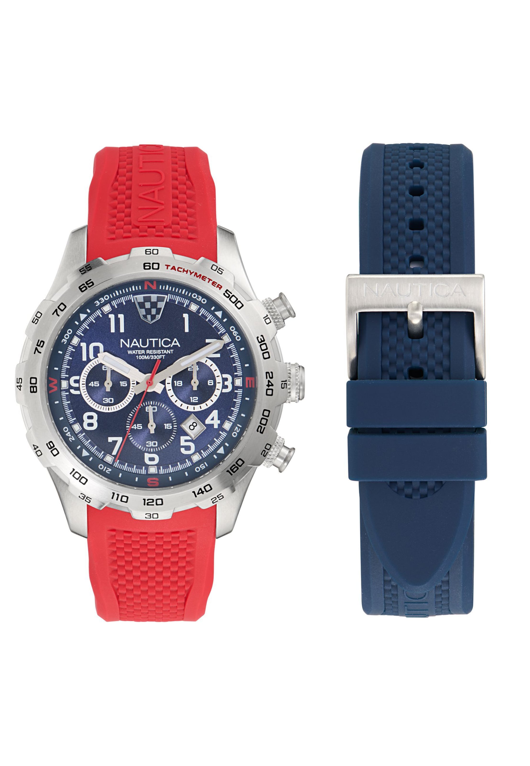 NAUTICA Analoog horloge in Rood: voorkant