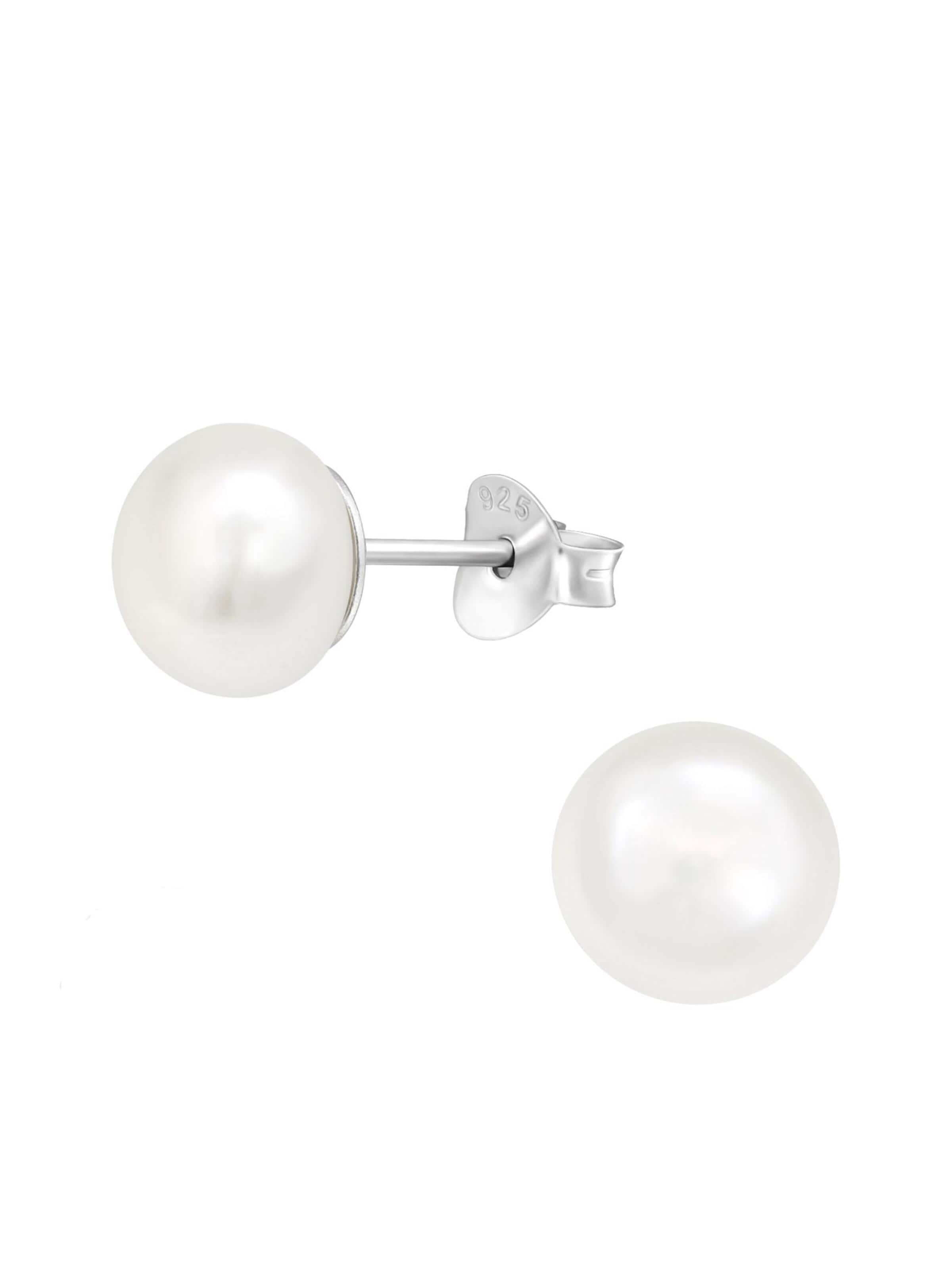 Boucles d'oreilles 'Ohrstecker aus Sterlingsilber mit Süßwasserperle 7 mm' Maxte en blanc