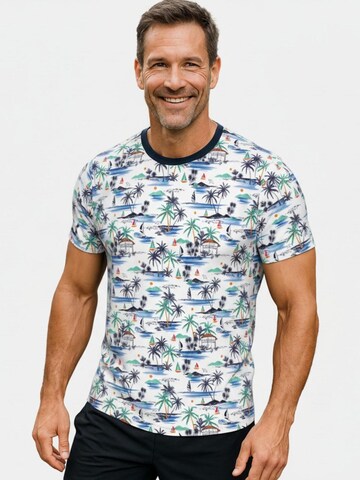 Maglia funzionale 'Line One Rundhals T-Shirt mit Print' di Line One in bianco