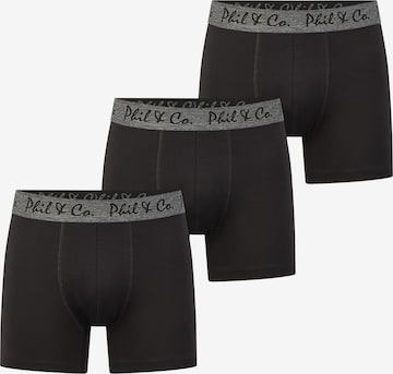 Phil & Co. Berlin Boxer shorts ' Jersey Core ' in Black: front