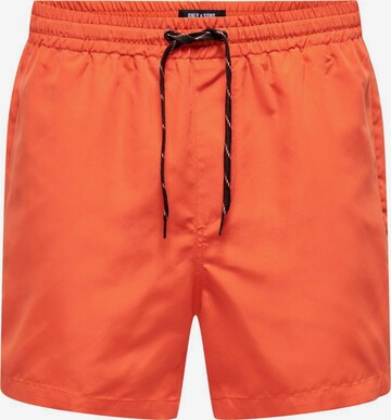 Shorts de bain 'Ted' Only & Sons en orange : devant