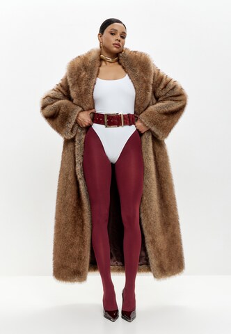 CESARE GASPARI Winter Coat 'Desert Mirage' in Brown