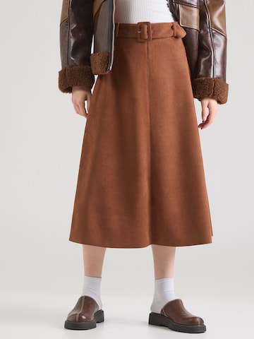 MORE & MORE Φούστα 'Alcantara' σε καφέ: μπροστά