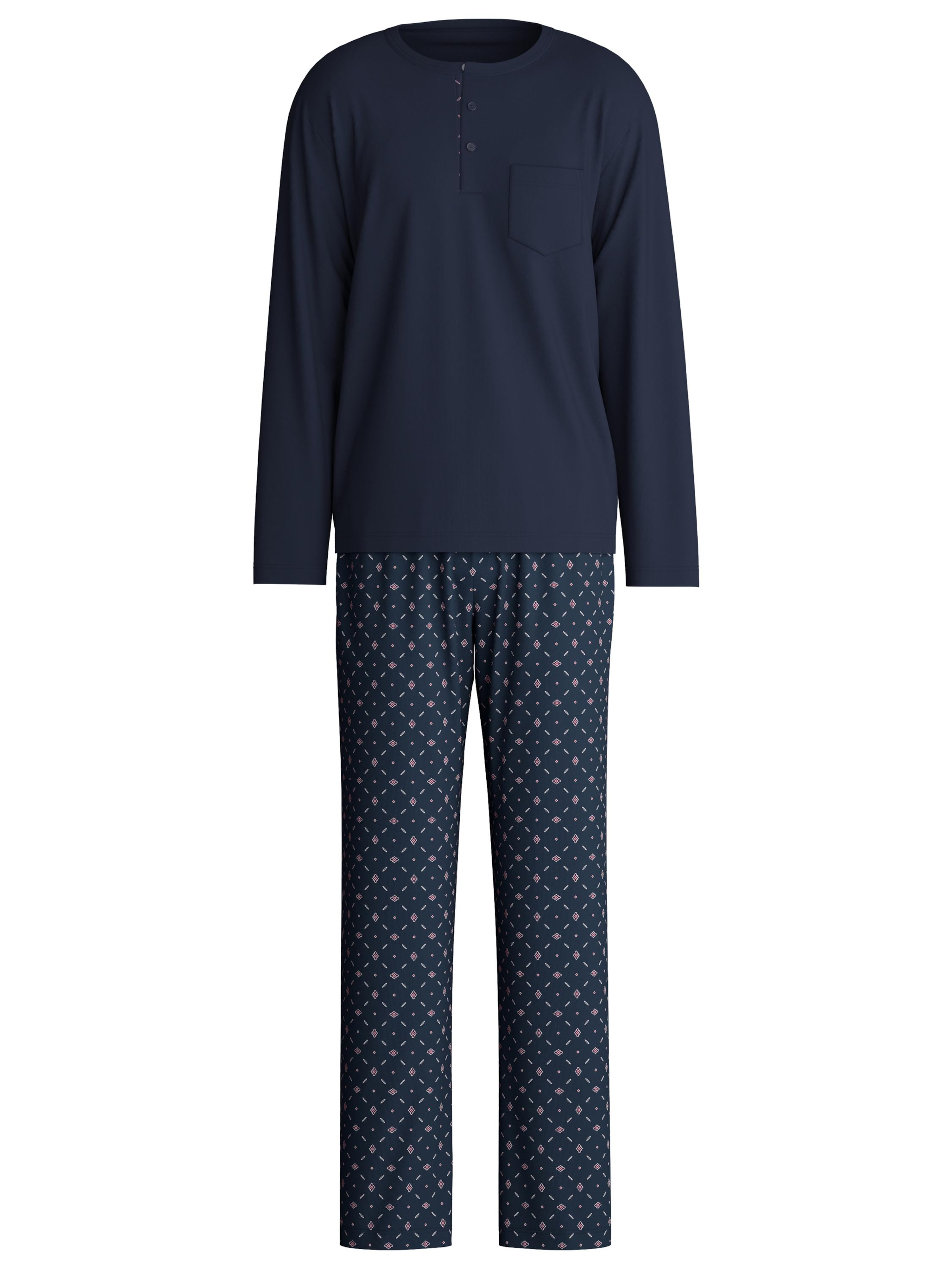 CALIDA Pyjama lang 'Relax Selected'‌‌‌‌‌‌‌ in Blau: Vorderseite