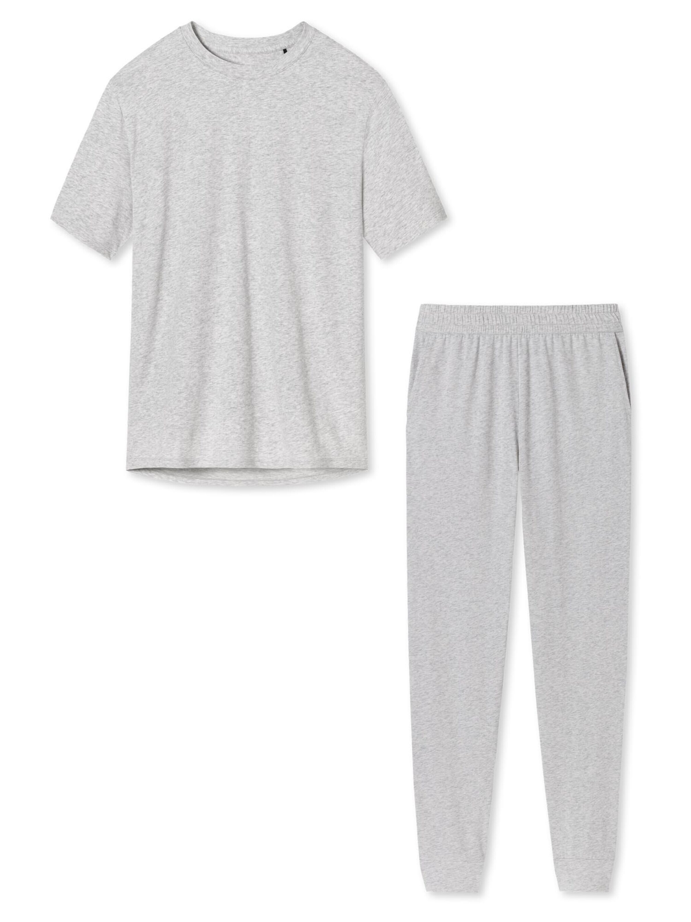 SCHIESSER Pajama 'Cotton' in Grey: front