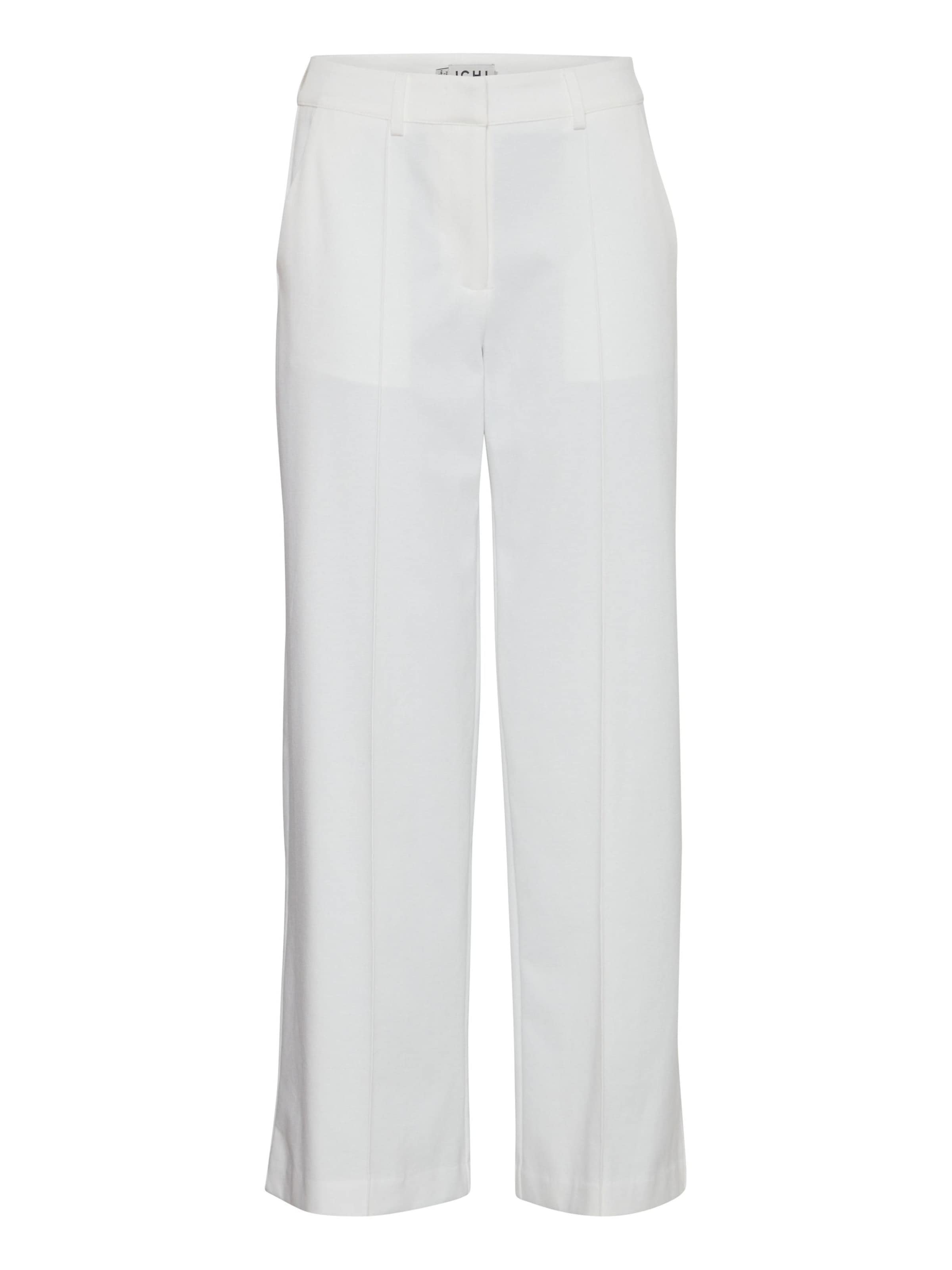 ICHI Pleated Pants 'KATE' in White: front