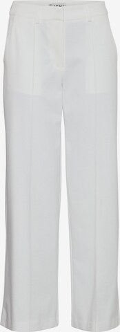 ICHI Wide leg Pantalon 'KATE' in Wit: voorkant