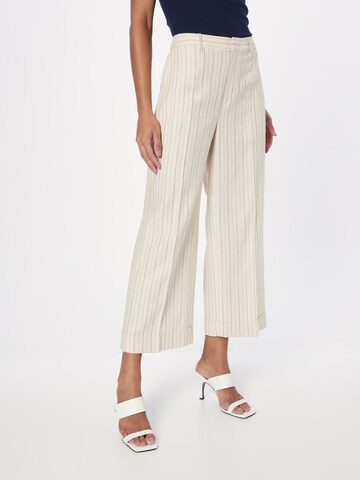 Lauren Ralph Lauren Wide Leg Suorat housut 'LARABETH' värissä beige: edessä