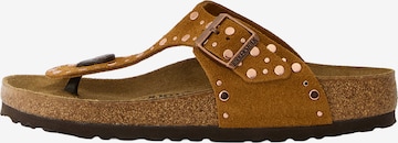 ruda BIRKENSTOCK Šlepetės per pirštą 'Gizeh Rivet LEVE': priekis