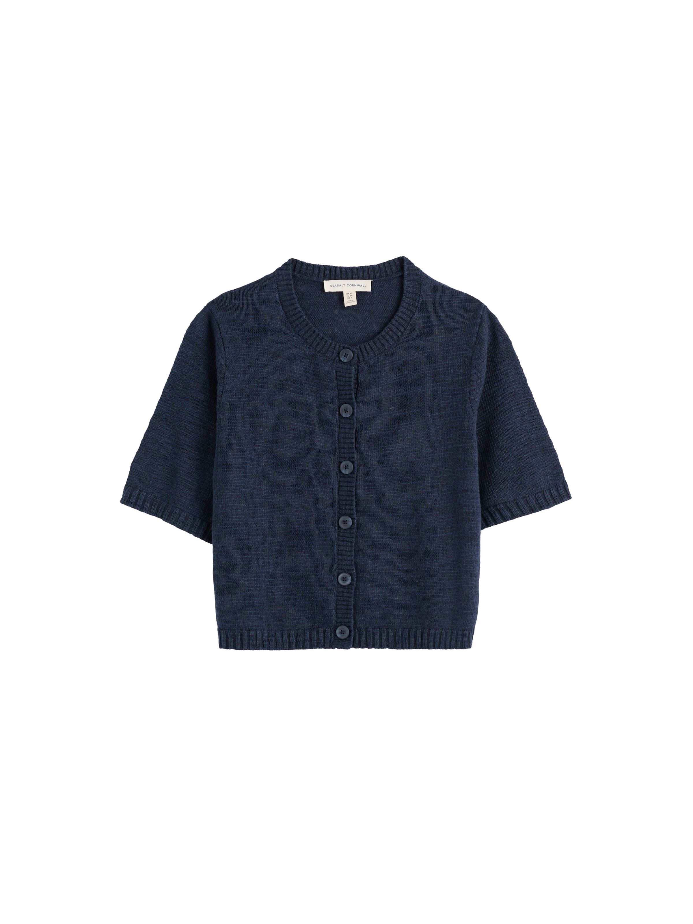 Seasalt Cornwall Knit Cardigan 'Wild Thyme' in Blue: front