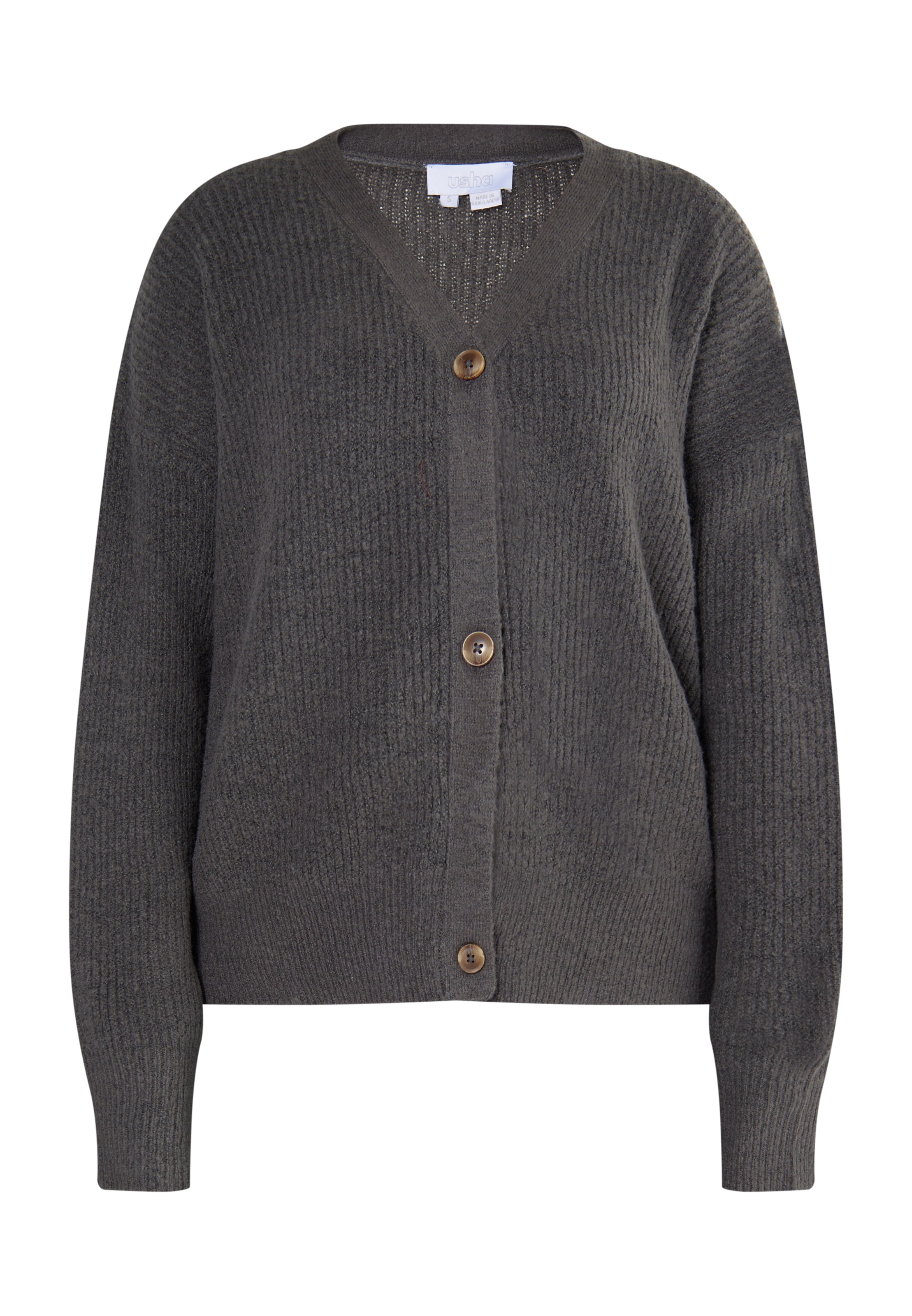 pelēks usha WHITE LABEL Adīta jaka 'Pryam': no priekšpuses