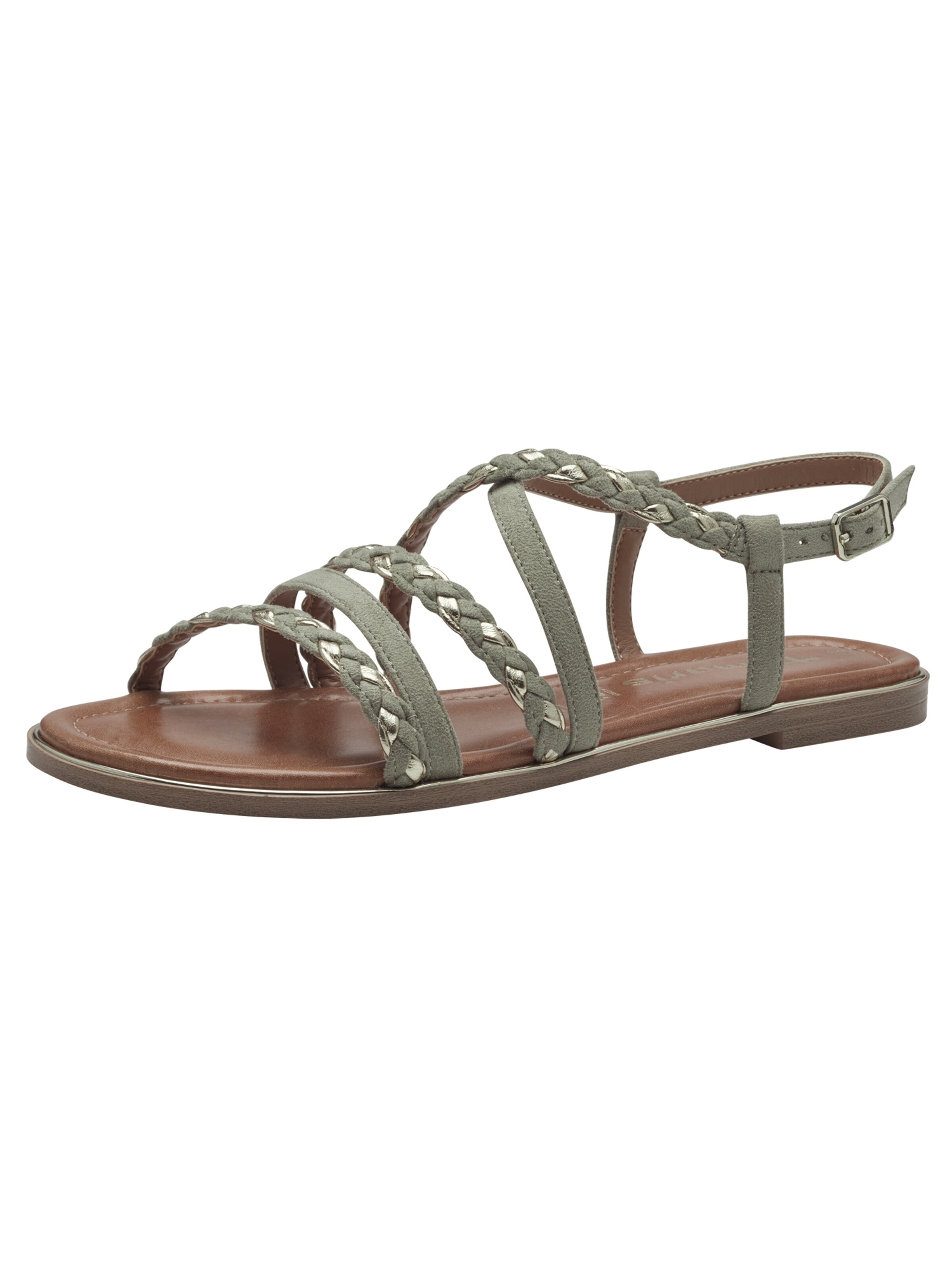 Tamaris Sandalen met riem in Groen: voorkant