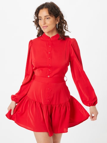 AX ParisKošulja haljina - crvena boja: prednji dio
