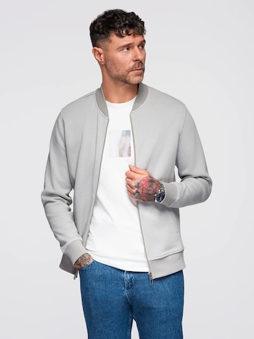 Ombre Sweat jacket 'OM-SSZP-0238' in Grey: front