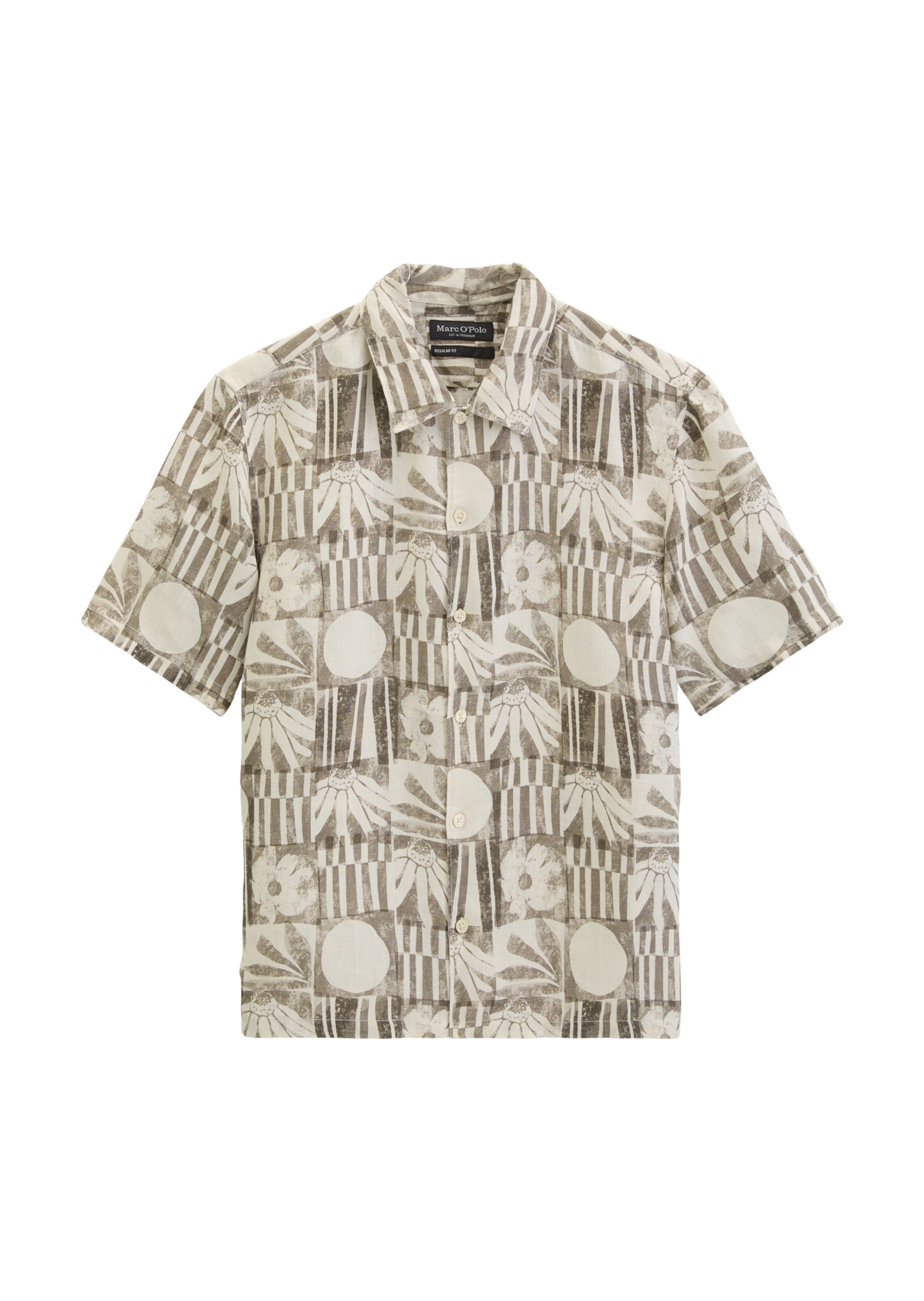 Marc O'Polo Regular fit Button Up Shirt in Brown: front