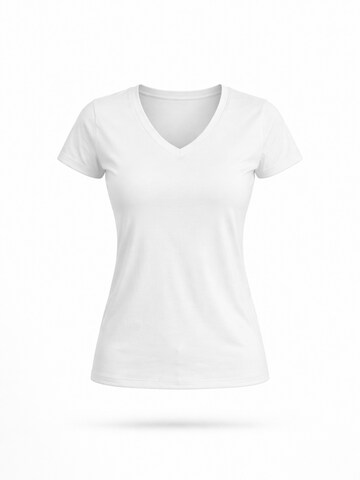 LEAFLETIC Shirt 'Leafletic Women’s Short Sleeve V-Neck T-Shirt' in White: front