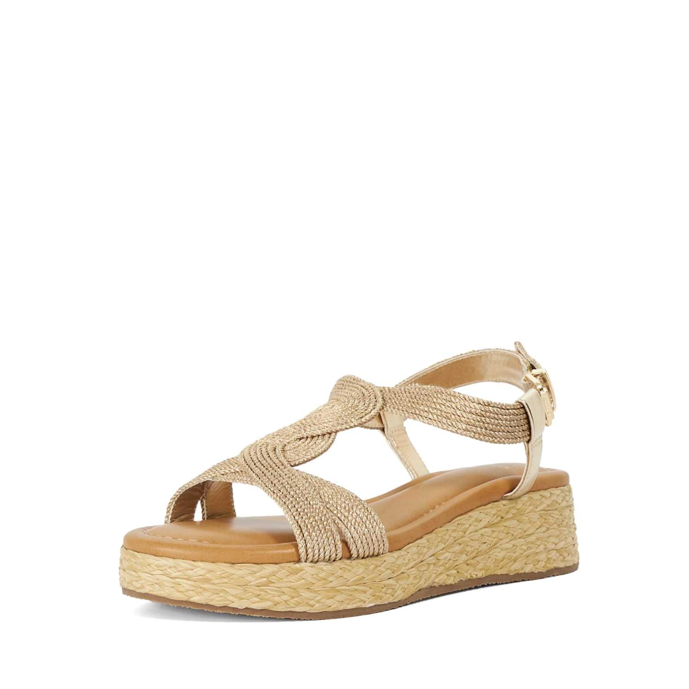 Dune LONDON Sandales à lanières en or, Vue avec produit