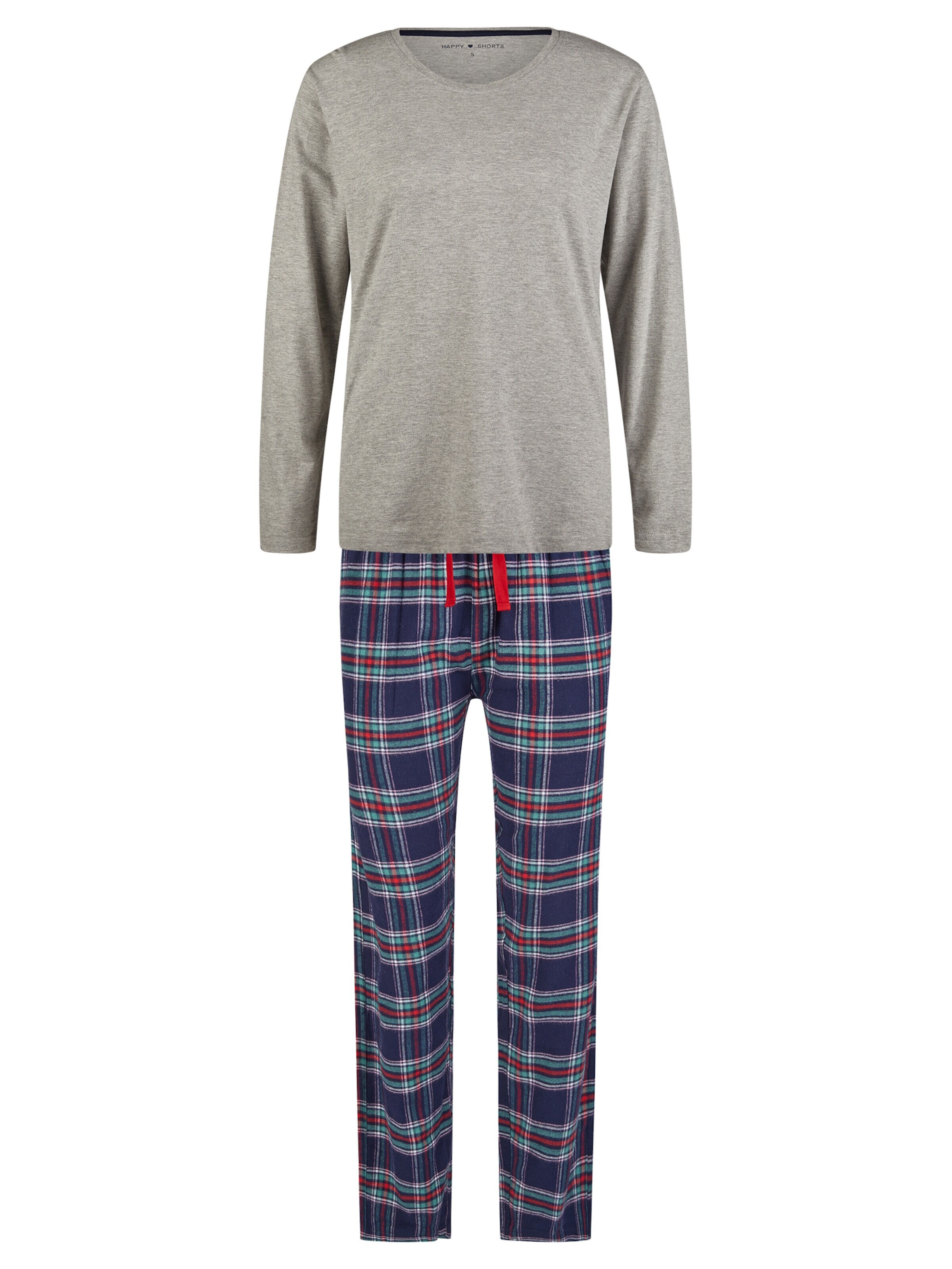 Happy Shorts Pyjama 'Christmas Giftbox' in Grijs: voorkant