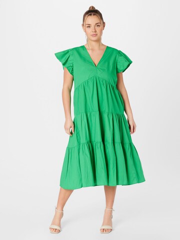 Vero Moda Curve Jurk 'Jarlotte' in Groen: voorkant