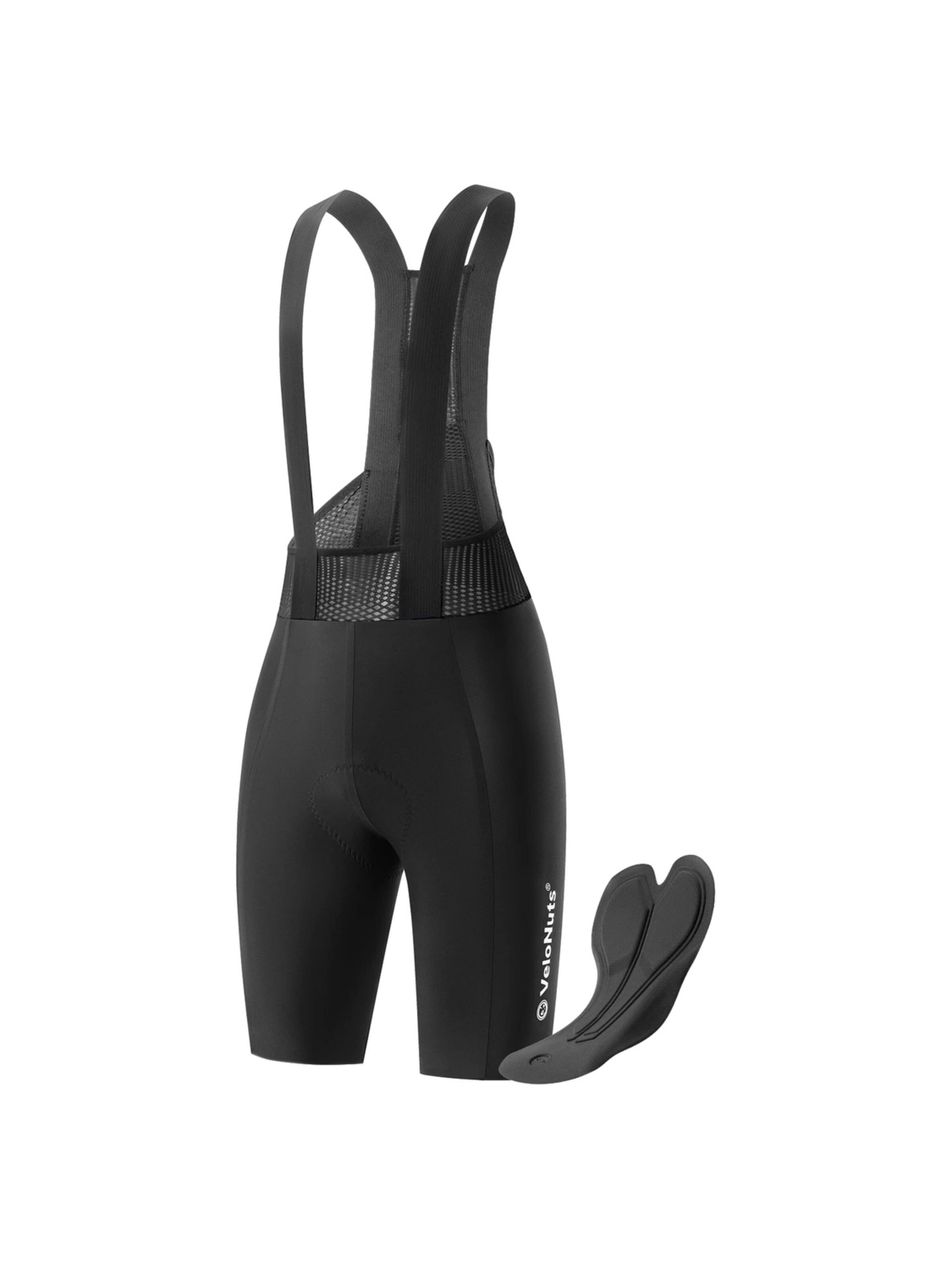VeloNuts Sportunterhose 'Gepolsterte Trägerhose Herren'‌‌ in Schwarz: Vorderseite