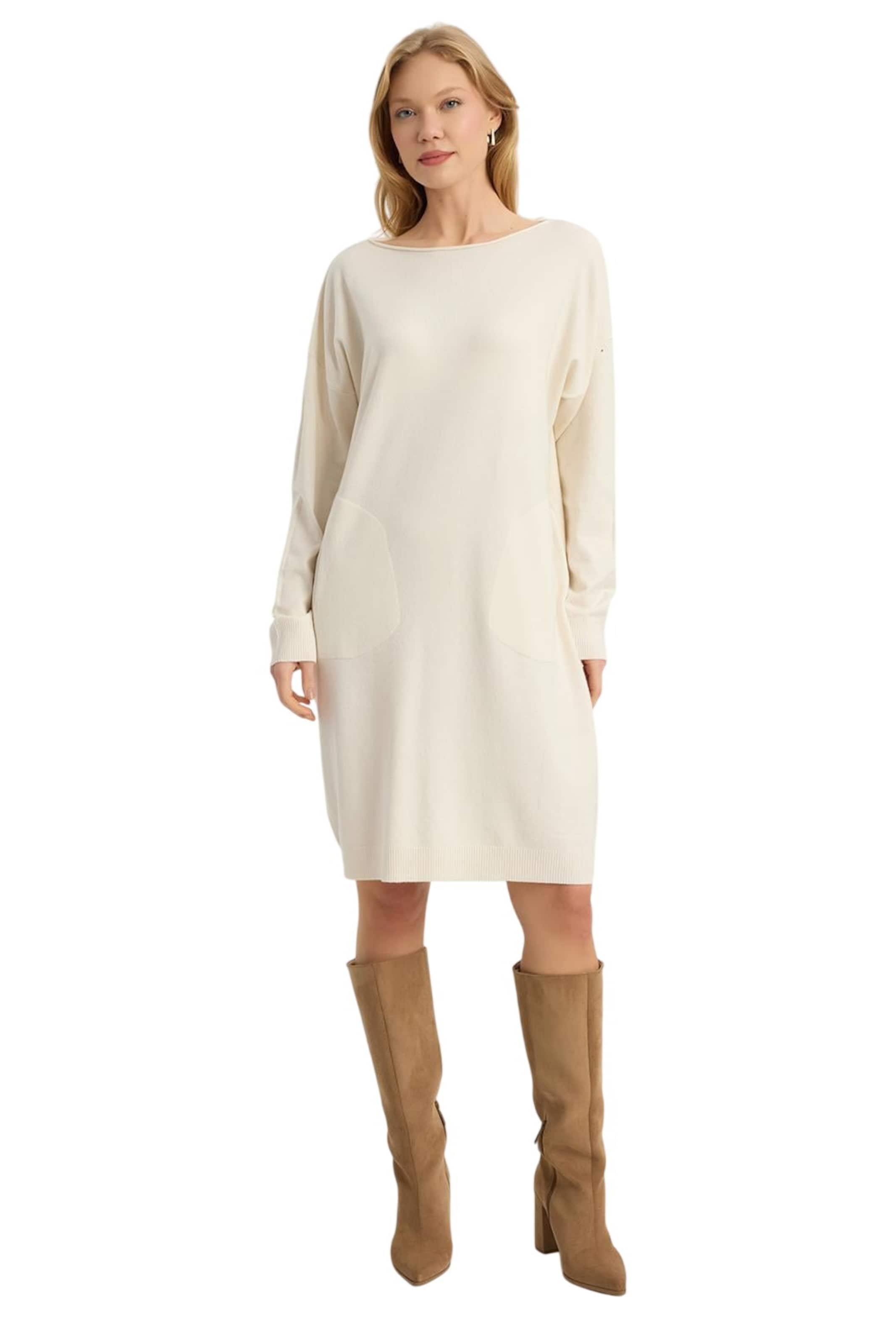 Robes en maille HOME STORE en beige : devant