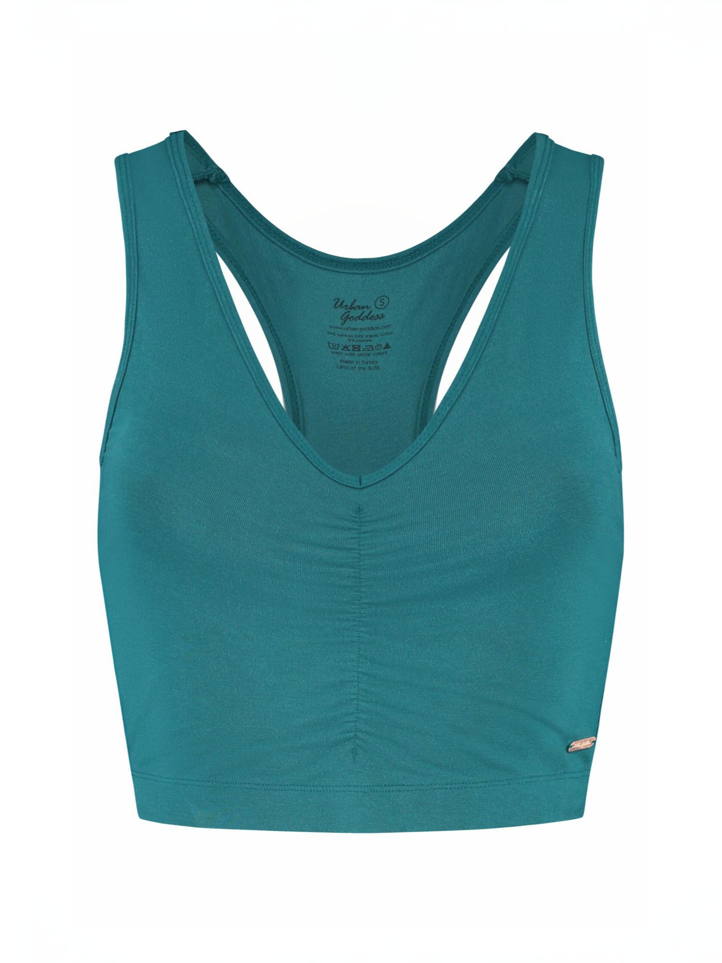 Urban Goddess Yoga & Activewear Bandeau Sport-BH 'Anjea' in Grün: Vorderseite