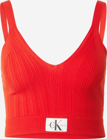 Calvin Klein Jeans Gebreide top in Rood: voorkant