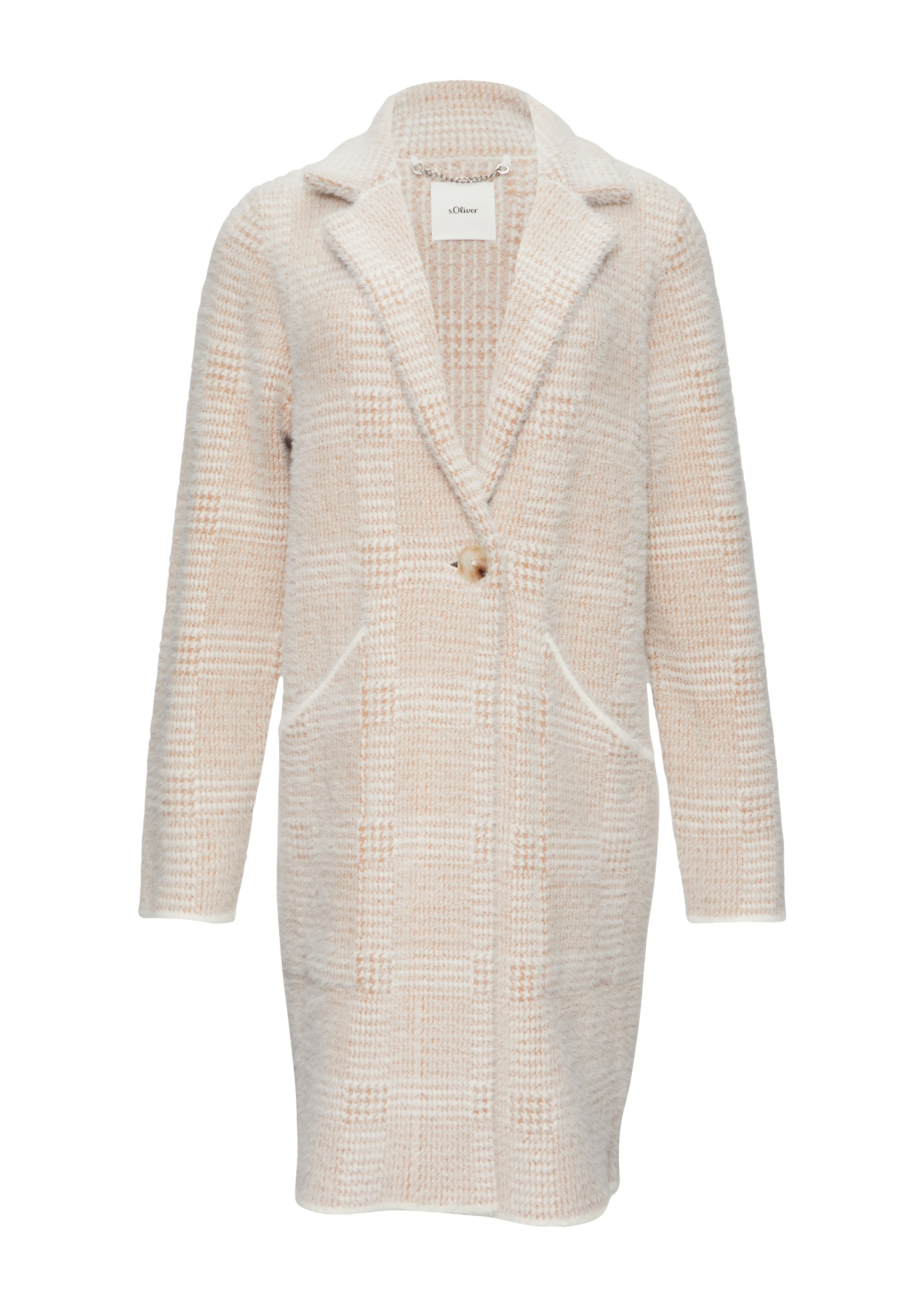 s.Oliver BLACK LABEL Strickmantel in Beige: Vorderseite