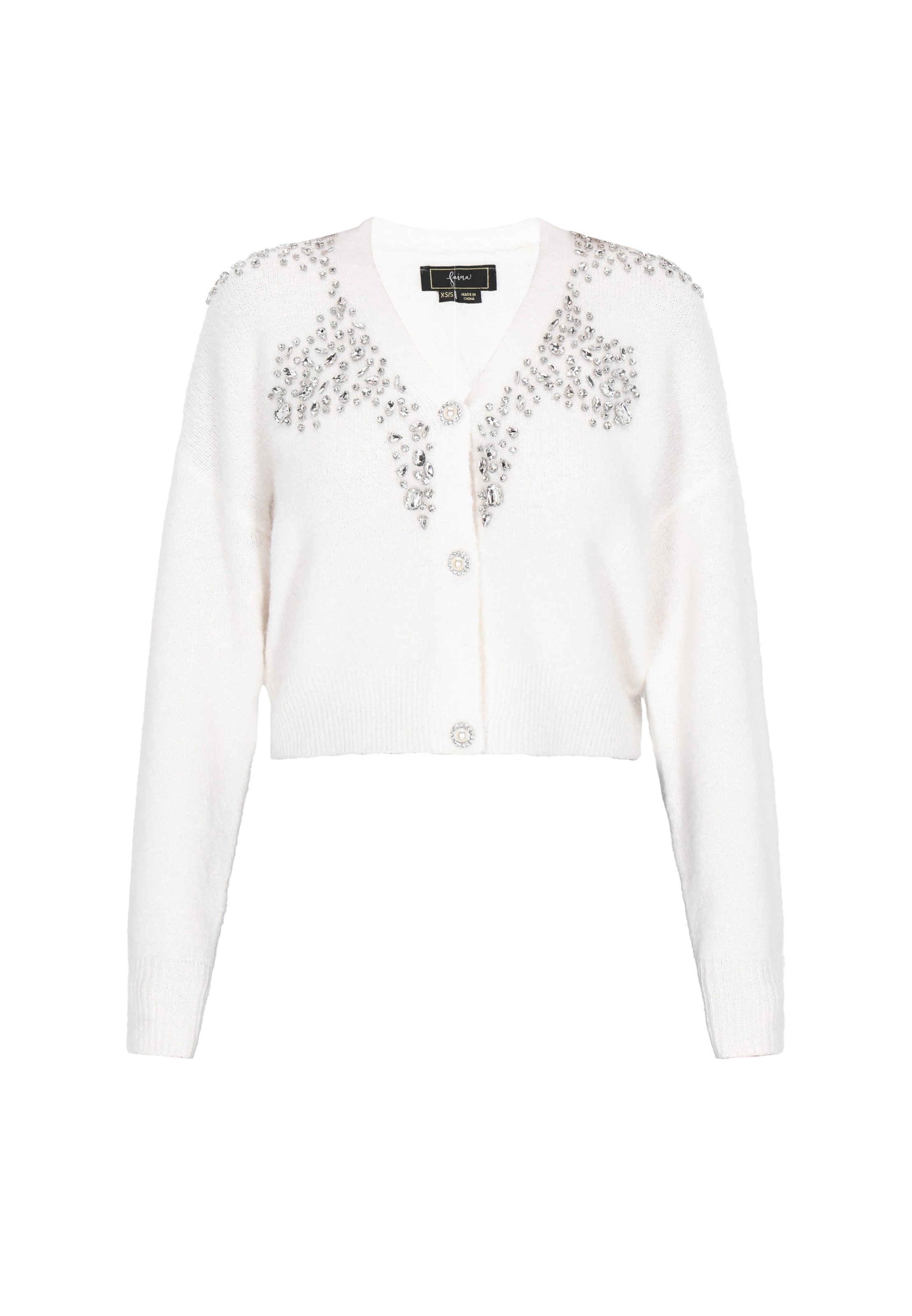 Geacă tricotată 'Fashion Look' de la faina pe alb: față