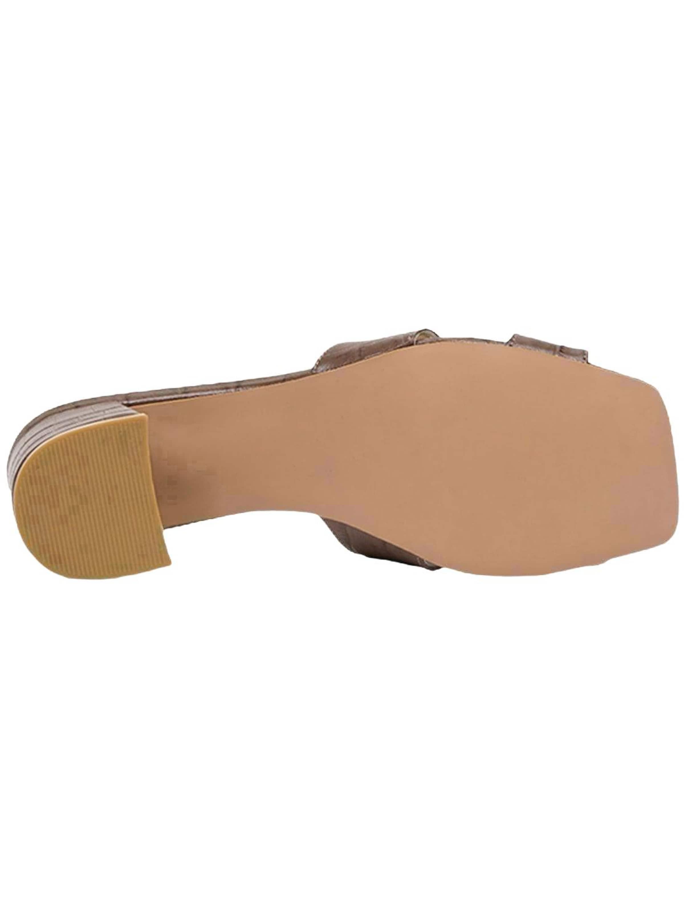 Desa - Zapatos abiertos 'DESA Damen-Sandalen aus Leder mit Kroko-Optik und Absatz' en marrón