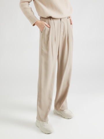 Moves Wide leg Pleat-Front Pants 'Nimma' in Beige: front